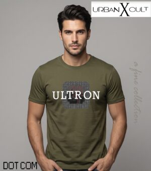 2648172f-e762-4867-b6f1-d027a6ec1342 Urban Cult Ultron Olive Green Graphic T-Shirt